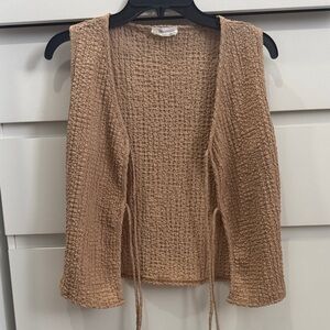 See You Monday Tan Textured Cardigan